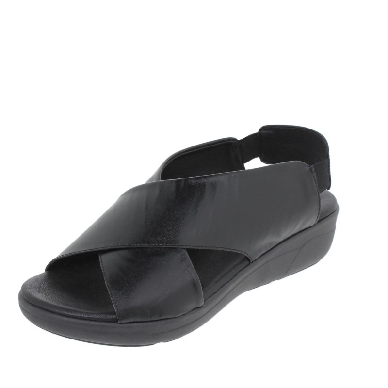 3040288AC - Sandalia Cuña Mujer Negro