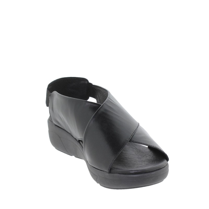 3040288AC - Sandalia Cuña Mujer Negro