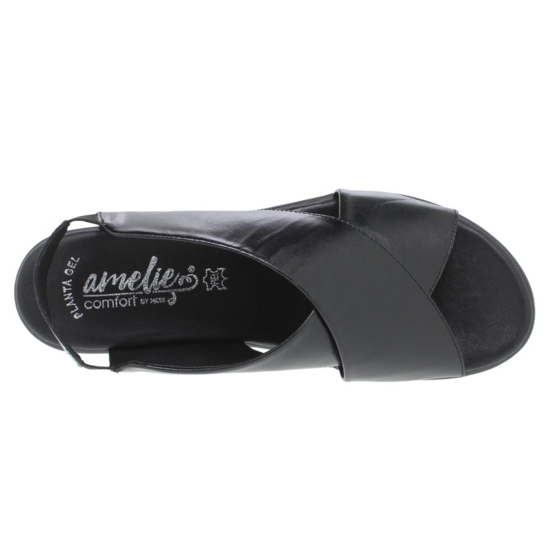 3040288AC - Sandalia Cuña Mujer Negro