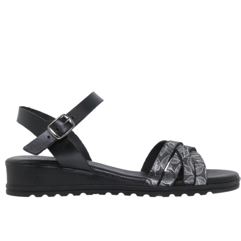 2730291AC - Sandalia Cuña Mujer Negro