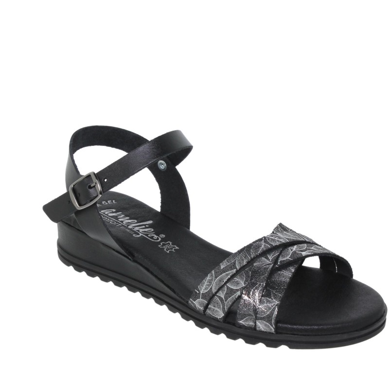 2730291AC - Sandalia Cuña Mujer Negro