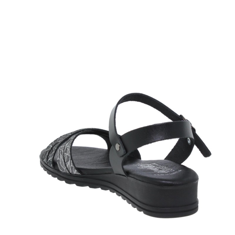 2730291AC - Sandalia Cuña Mujer Negro