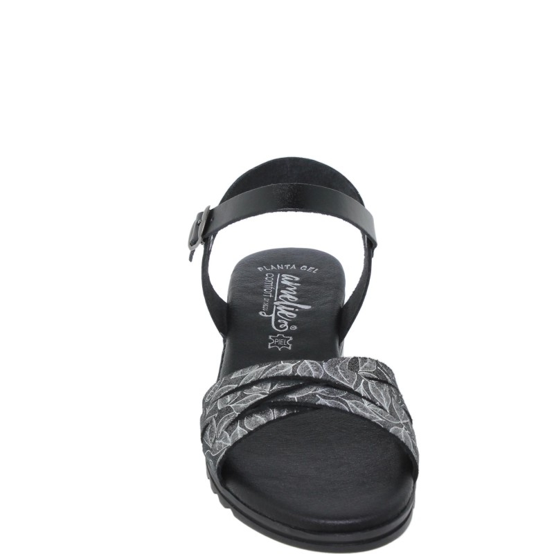 2730291AC - Sandalia Cuña Mujer Negro