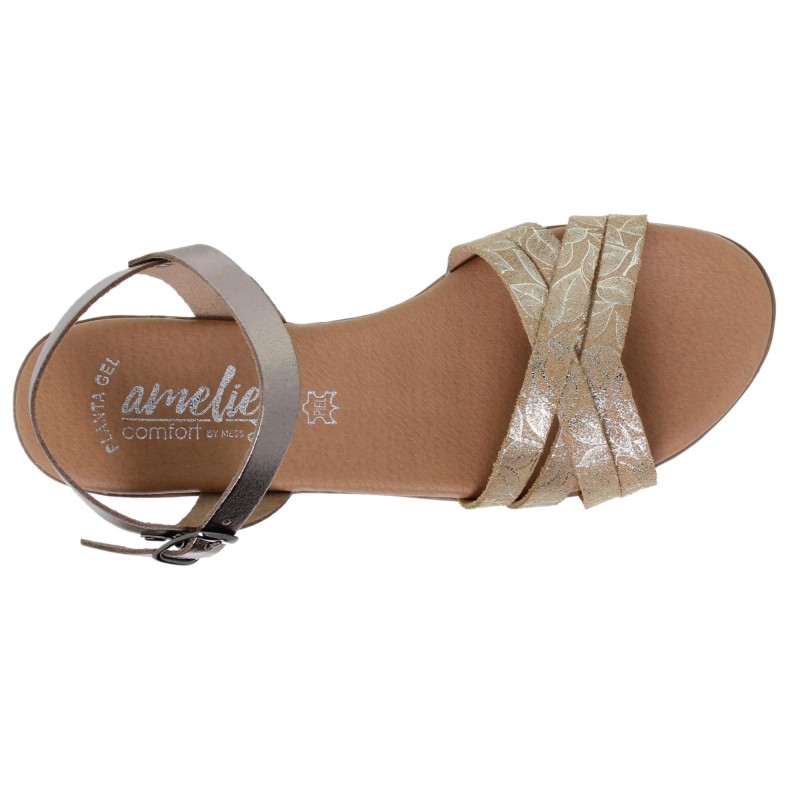 2730291AC - Sandalia Cuña Mujer Platino