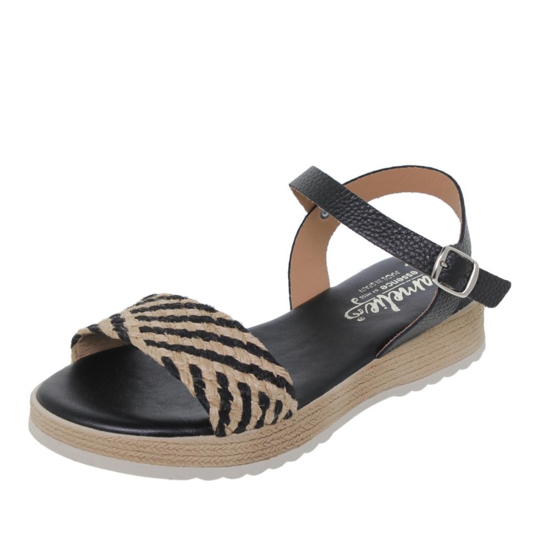 245042AC - Sandalia Plana Mujer Negro