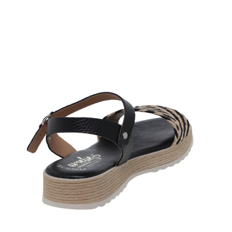 245042AC - Sandalia Plana Mujer Negro