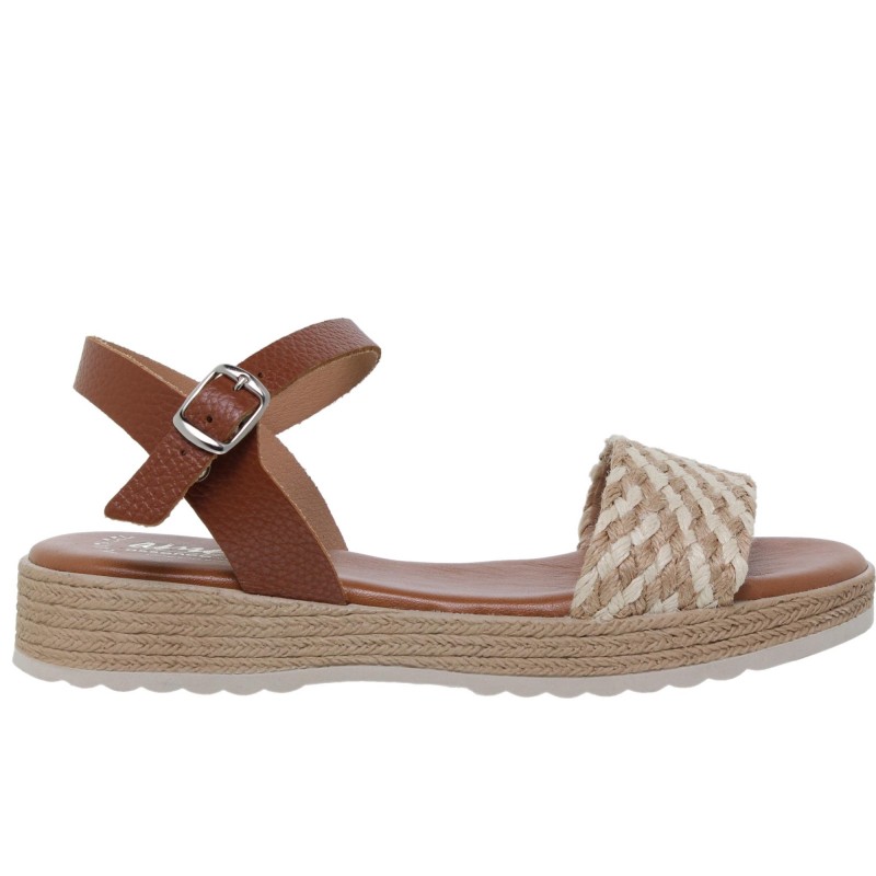 245042AC - Sandalia Plana Mujer Cuero
