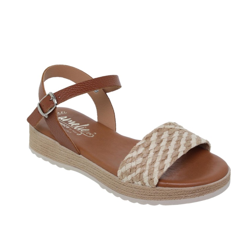 245042AC - Sandalia Plana Mujer Cuero