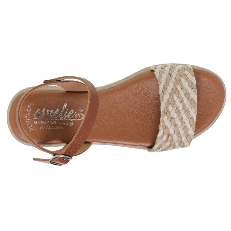 245042AC - Sandalia Plana Mujer Cuero