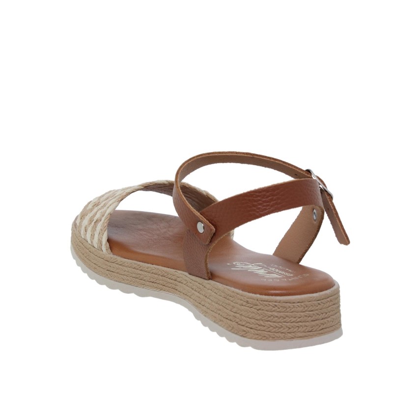 245042AC - Sandalia Plana Mujer Cuero