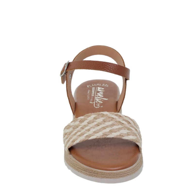 245042AC - Sandalia Plana Mujer Cuero