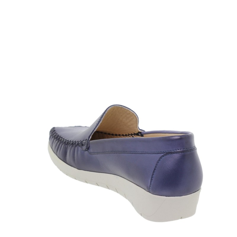 1709CA - Zapato Cuña Piel Marino
