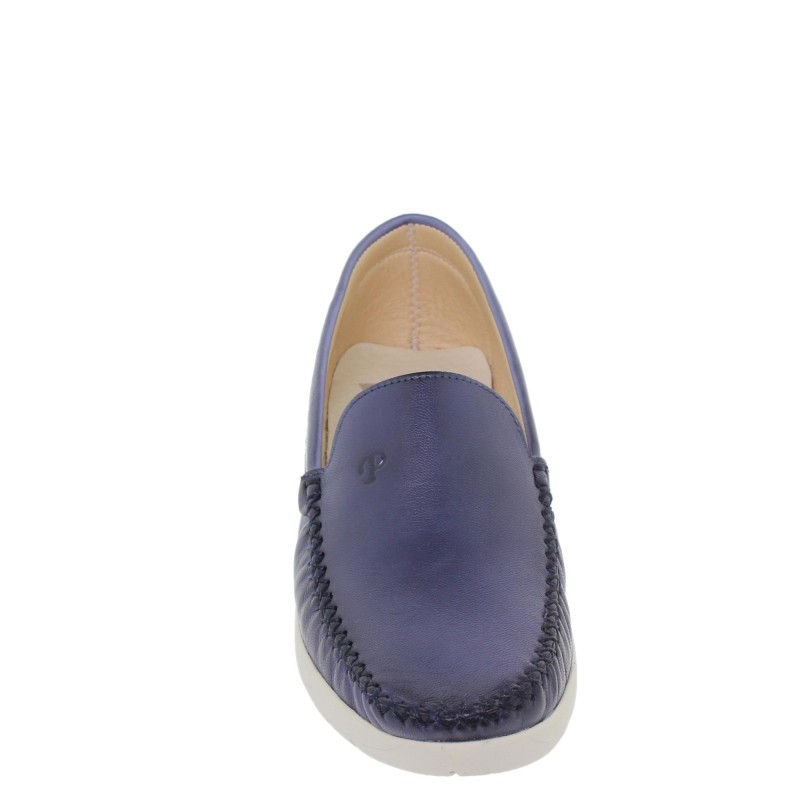 1709CA - Zapato Cuña Piel Marino