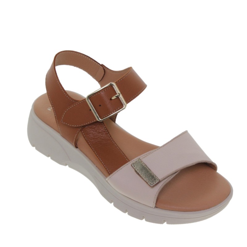 4210105AC - Sandalia Cuña Mujer Piel Multicolor