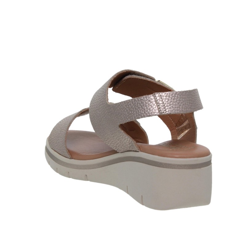 5810103AC - Sandalia Cuña Mujer Piel Platino