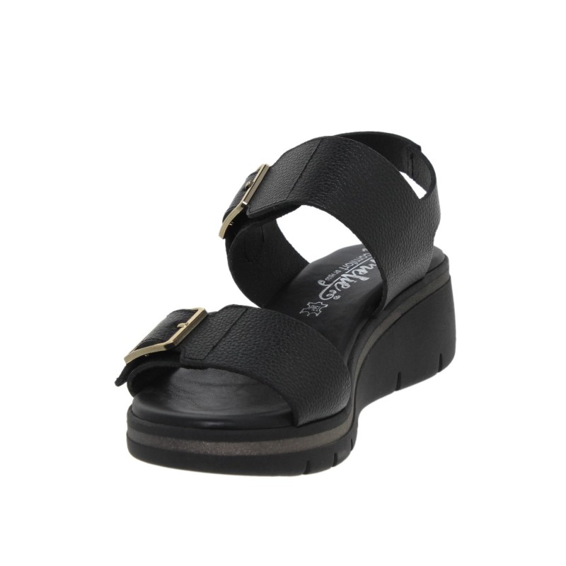 5810103AC - Sandalia Cuña Mujer Piel Negro