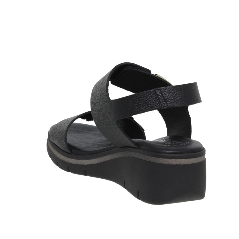 5810103AC - Sandalia Cuña Mujer Piel Negro