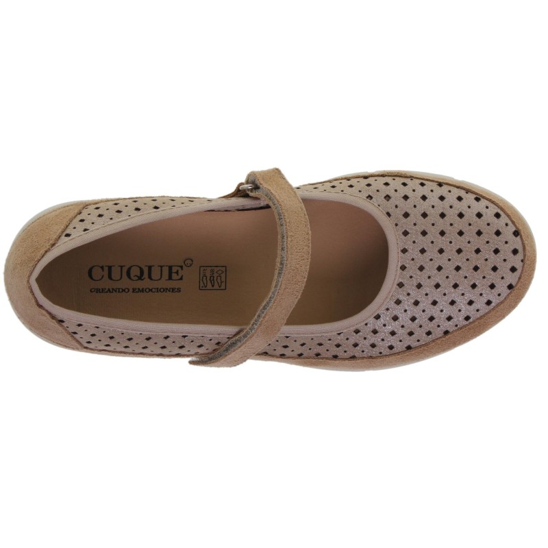 8010260CU - Sandalia Cuña Mujer Piel Taupe