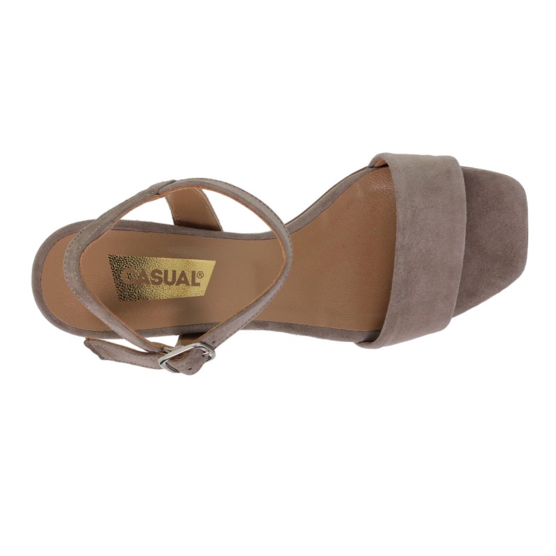 7260281CA - Sandalia Tacón Mujer Piel Taupe