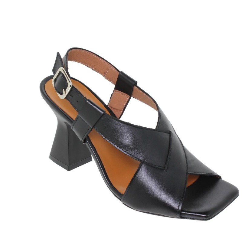 1270402CL - Sandalia Tacón Mujer Piel Negro