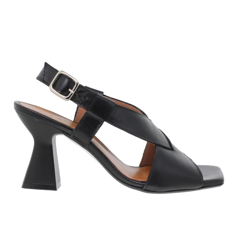 1270402CL - Sandalia Tacón Mujer Piel Negro