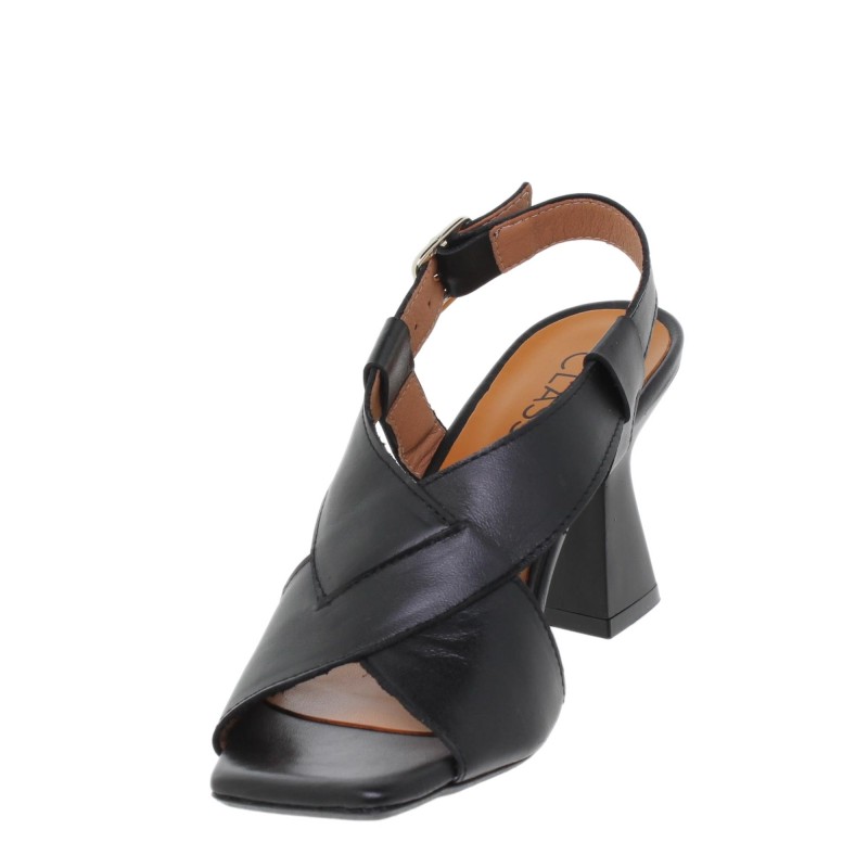 1270402CL - Sandalia Tacón Mujer Piel Negro