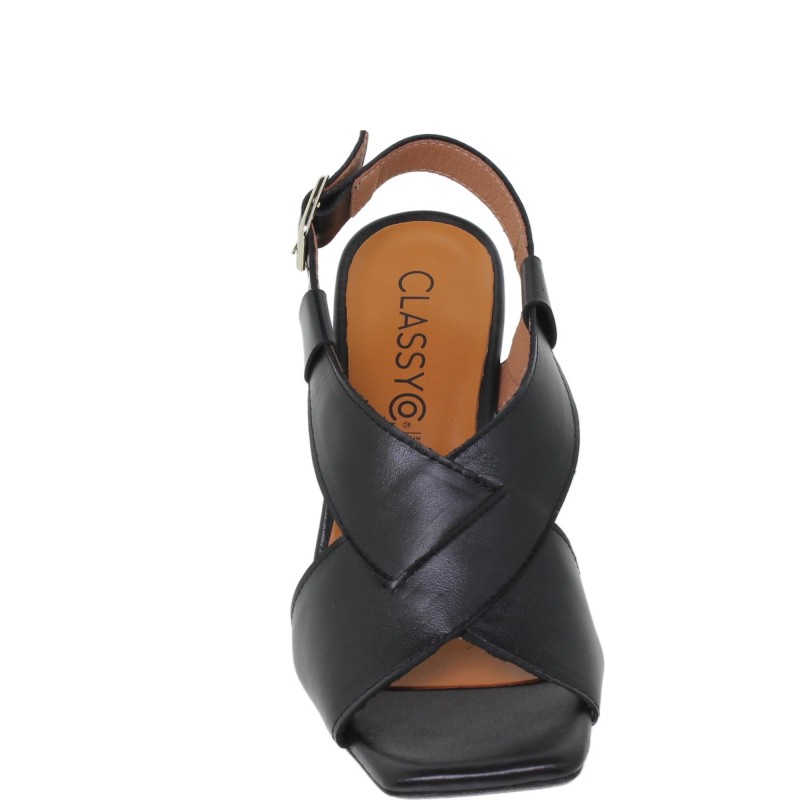 1270402CL - Sandalia Tacón Mujer Piel Negro