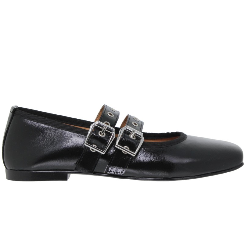 16055CA - Zapato Plano Mujer Piel Negro
