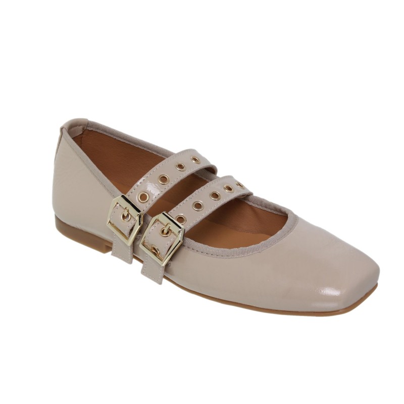 16055CA - Zapato Plano Mujer Piel Beig
