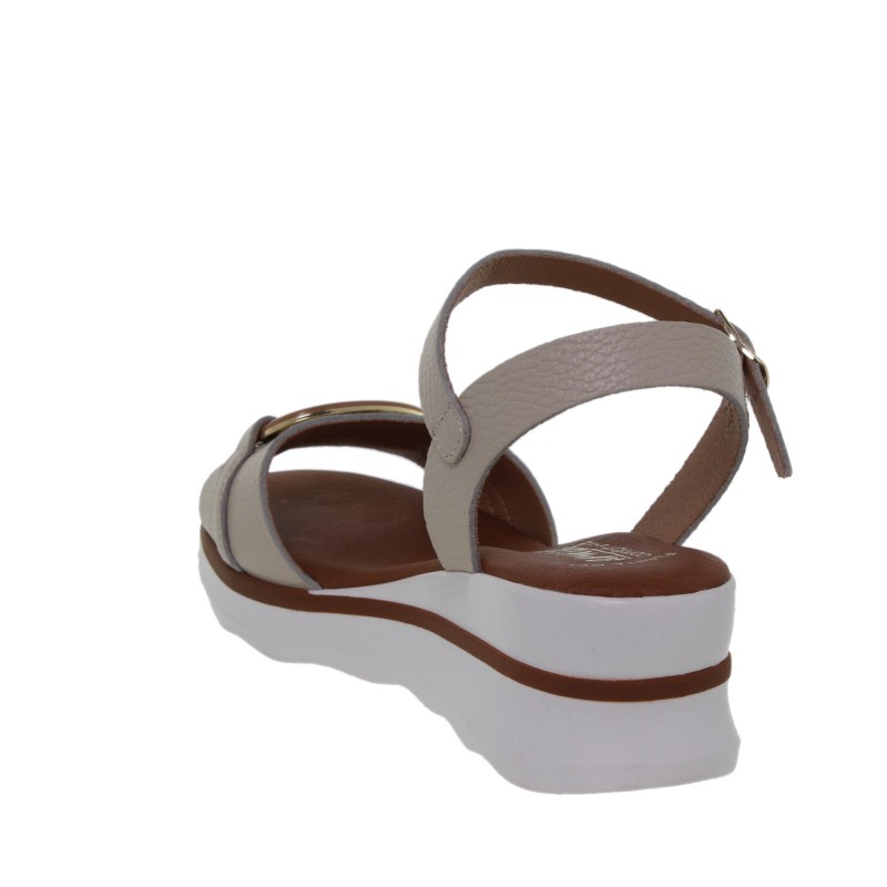 8970104AC - Sandalia Cuña Mujer Piel Beig