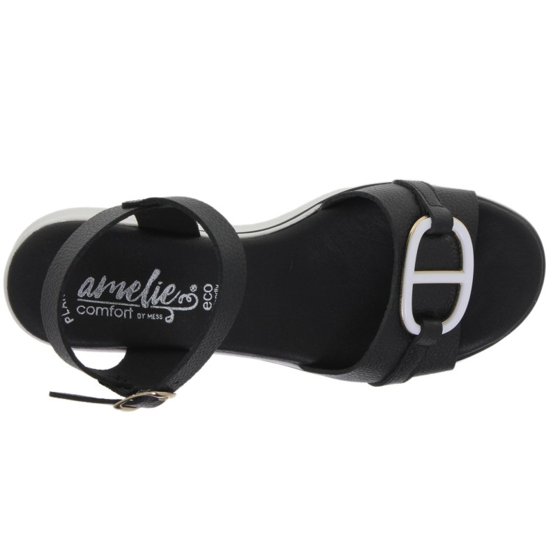 8970104AC - Sandalia Cuña Mujer Piel Negro