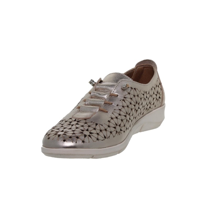 81701444AC - Zapato Deportivo Calado Mujer Piel Platino