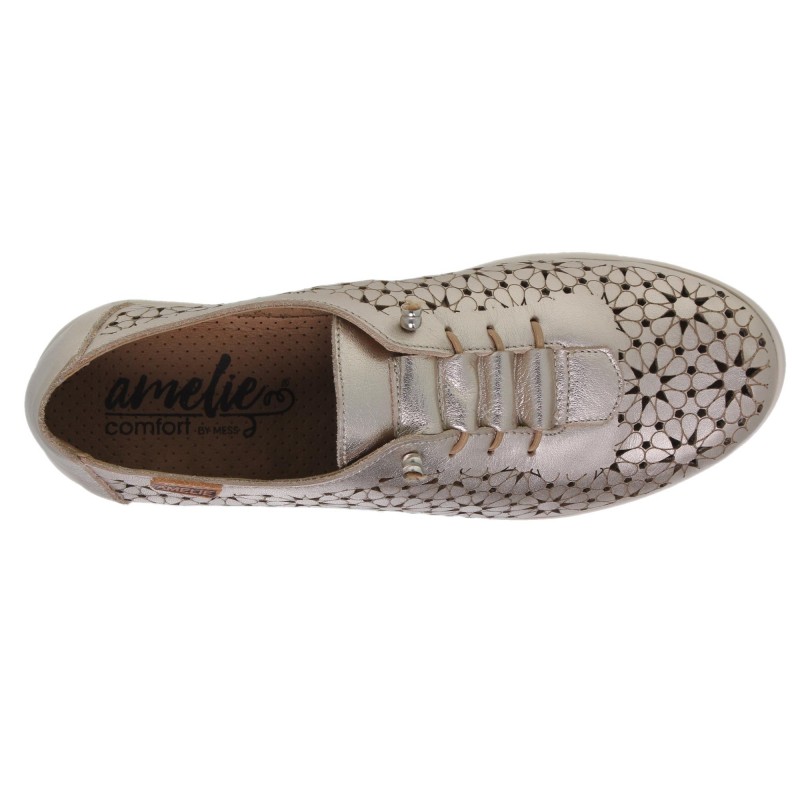 81701444AC - Zapato Deportivo Calado Mujer Piel Platino