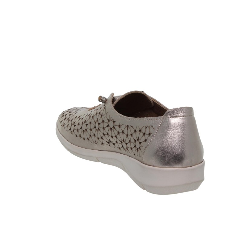 81701444AC - Zapato Deportivo Calado Mujer Piel Platino