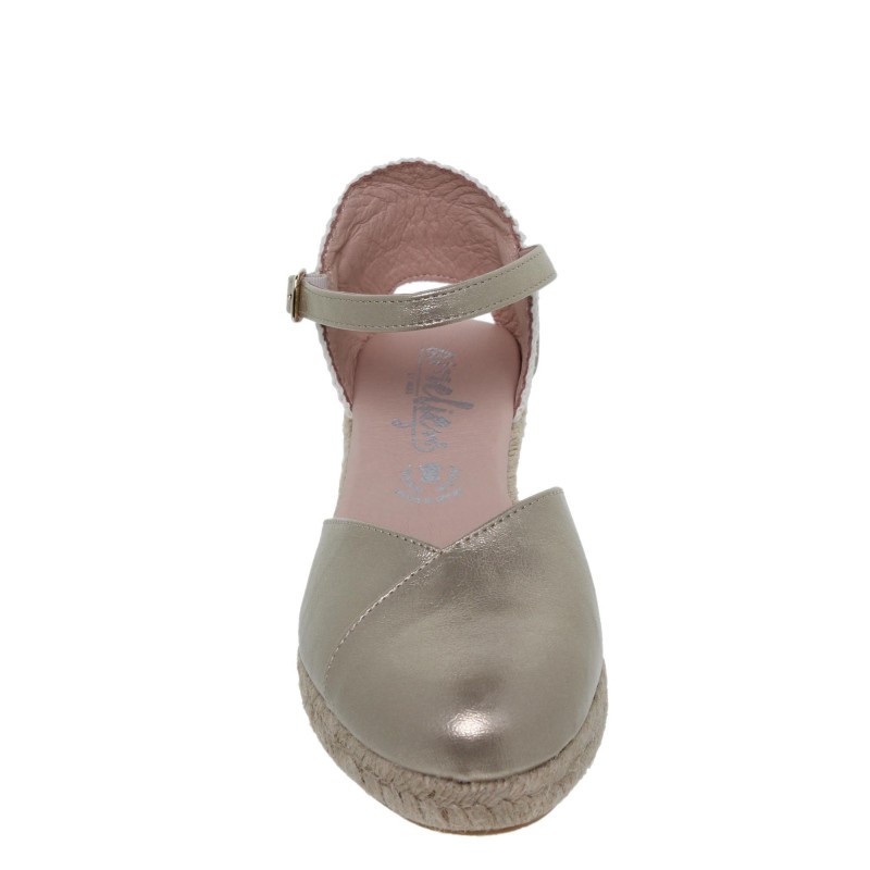 5170253AM - Sandalia Cuña Esparto Mujer Platino