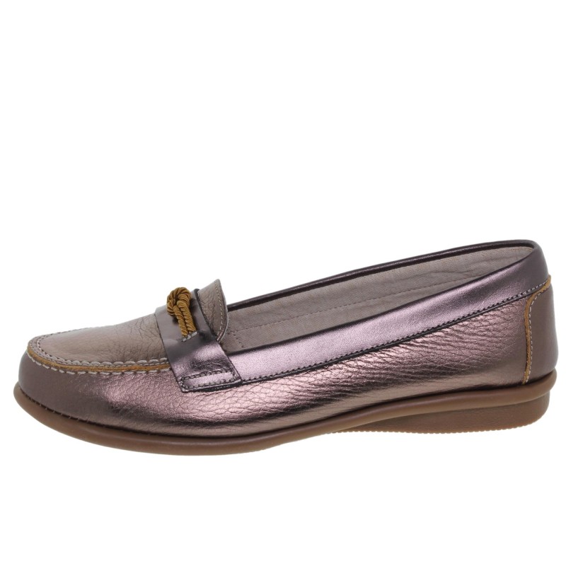 53601436AC - Zapato Mocasín Mujer Piel Cobre