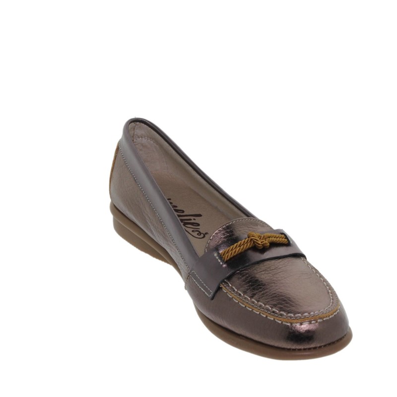53601436AC - Zapato Mocasín Mujer Piel Cobre