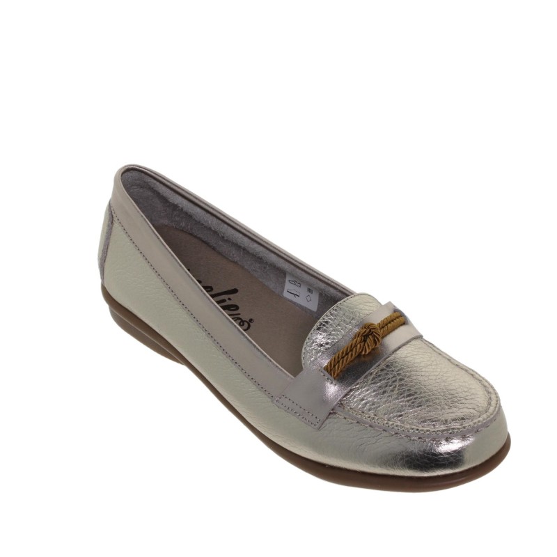 53601436AC - Zapato Mocasín Mujer Piel Oro