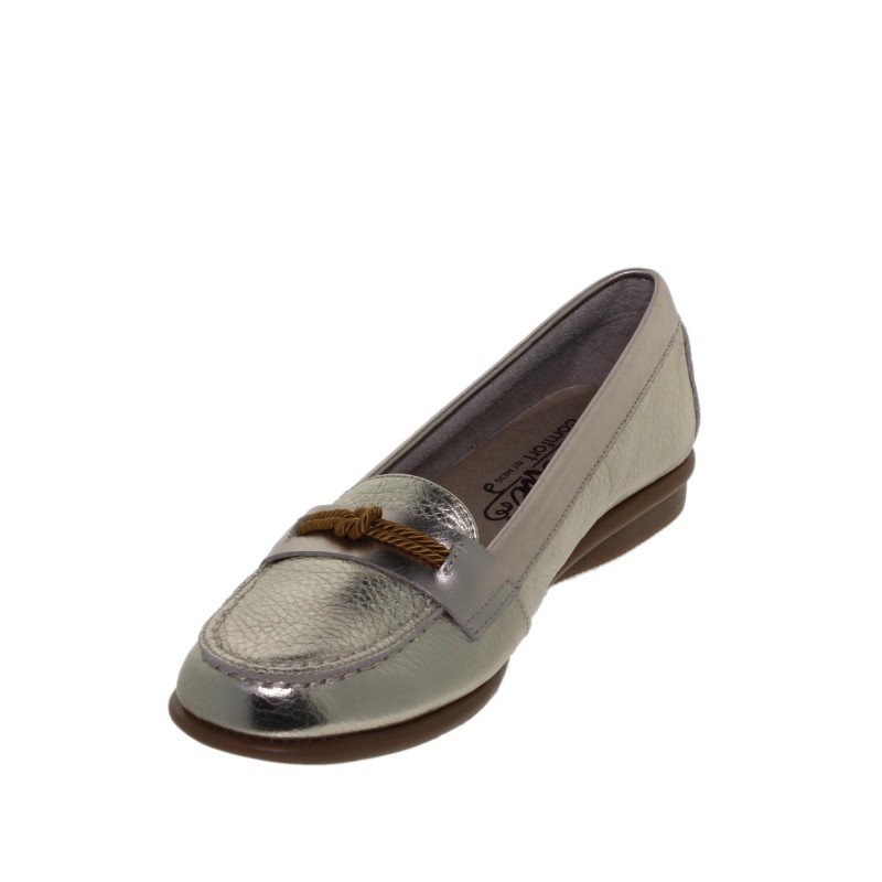 53601436AC - Zapato Mocasín Mujer Piel Oro