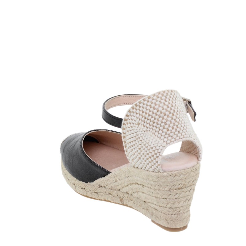 9070295AE - Sandalia Cuña Mujer Negro