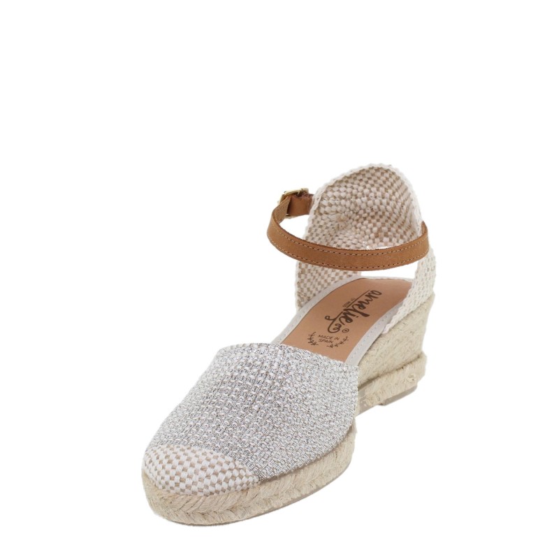 52207033AE - Sandalia Cuña Mujer Plata