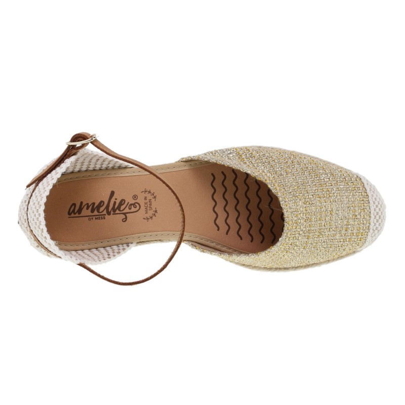 52207033AE - Sandalia Cuña Mujer Oro