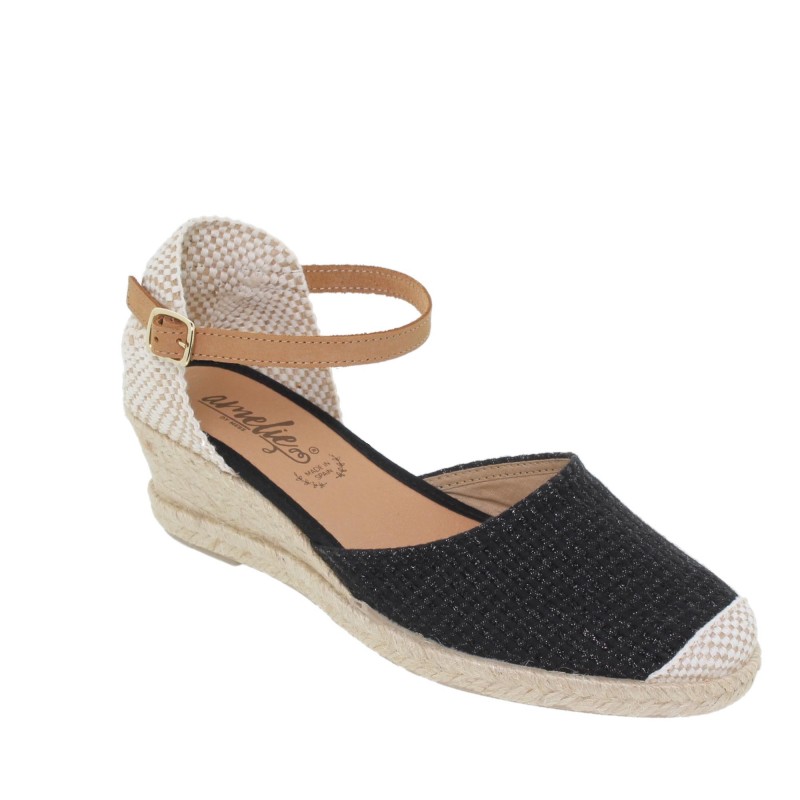 52207033AE - Sandalia Cuña Mujer Negro