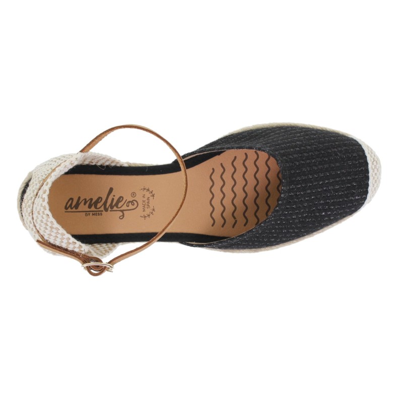 52207033AE - Sandalia Cuña Mujer Negro