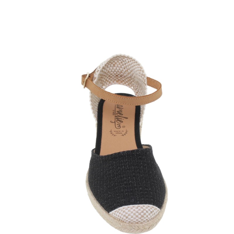 52207033AE - Sandalia Cuña Mujer Negro