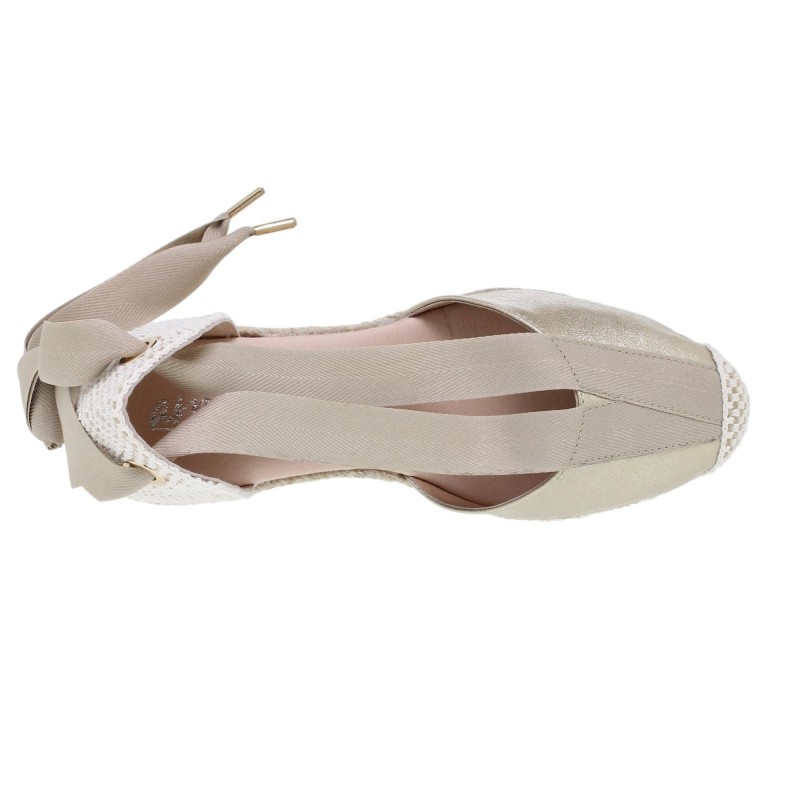 936033-7AE - Sandalia Cuña Mujer Platino