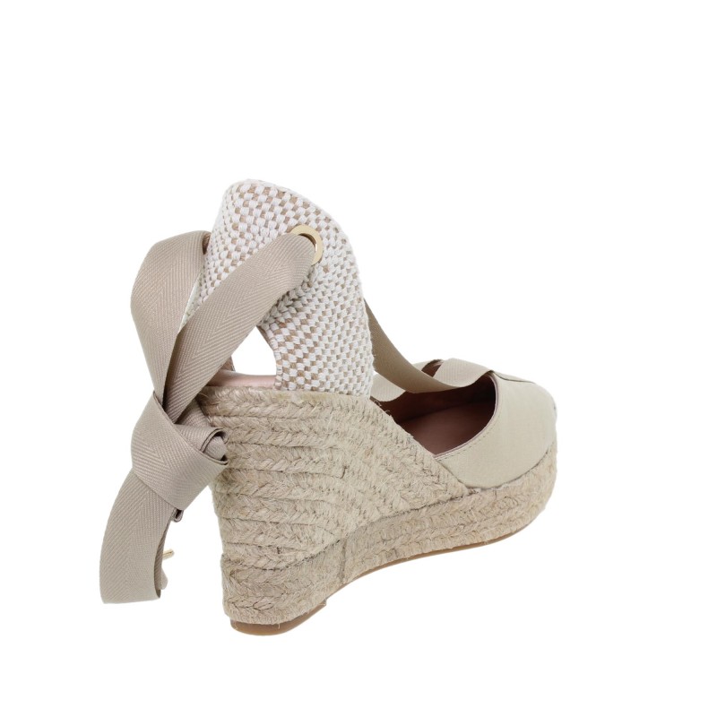 936033-7AE - Sandalia Cuña Mujer Platino