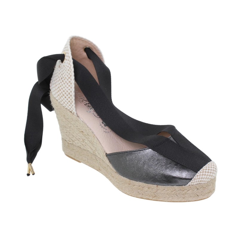 936033-7AE - Sandalia Cuña Mujer Negro