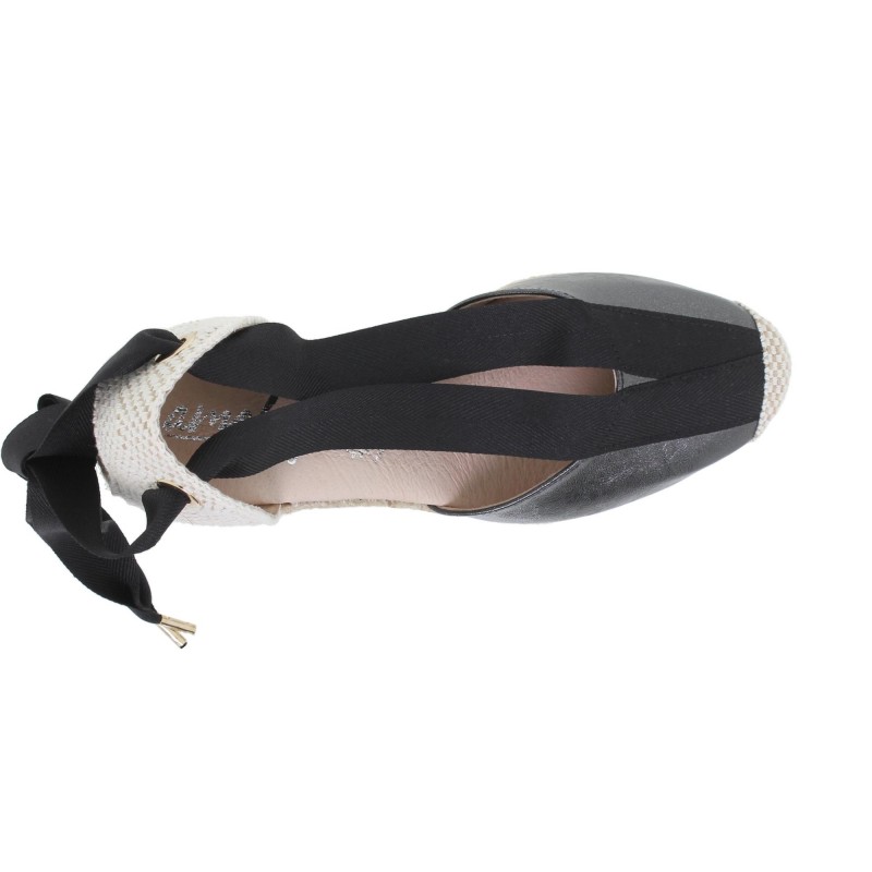 936033-7AE - Sandalia Cuña Mujer Negro