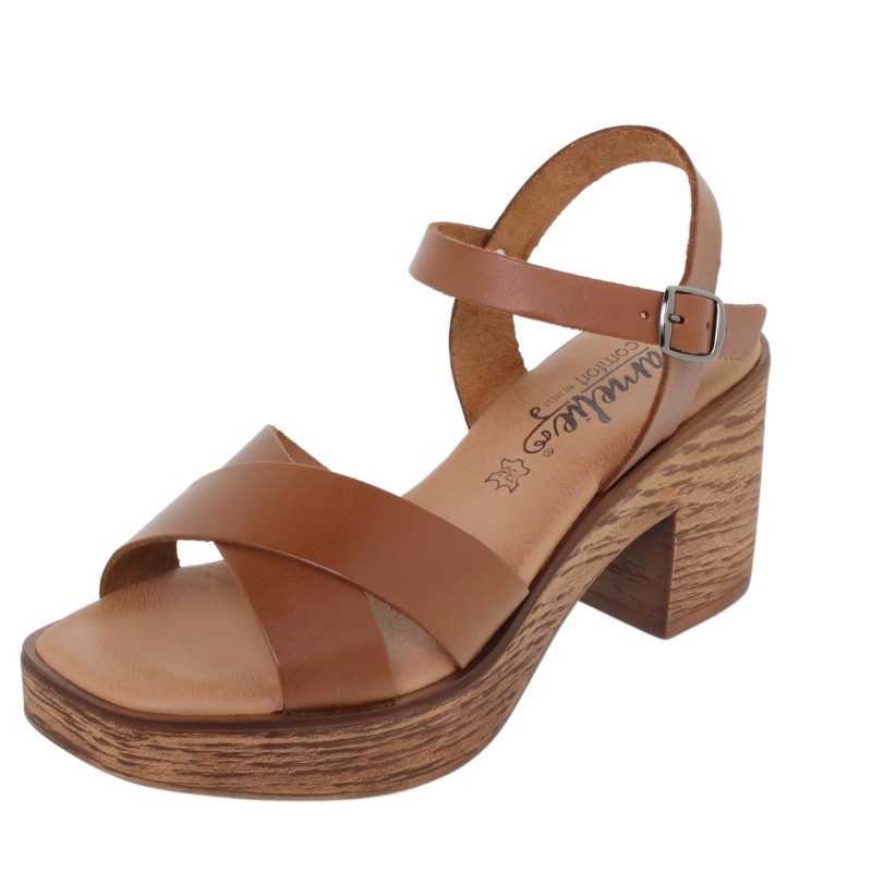8220270AC - Sandalia Tacón Mujer Cuero